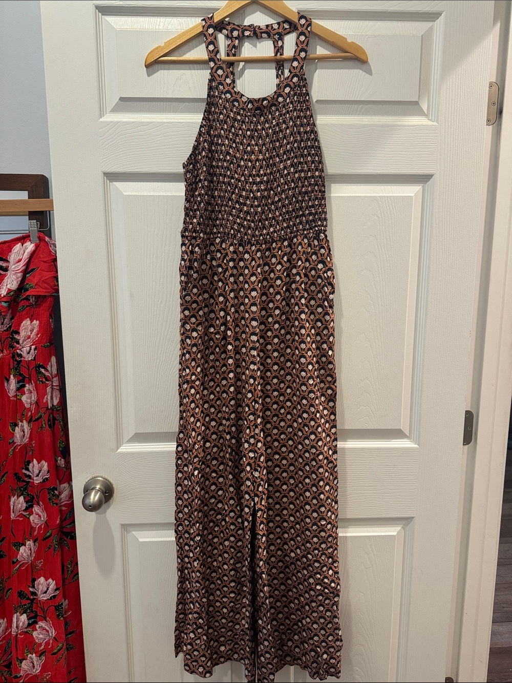 Jessica Simpson Navy Printed Halter jumpsuit